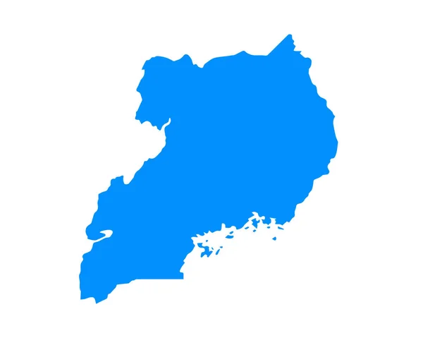 Blue Coloured Map Design Country Uganda Isolated White Background Vector — Stockvektor