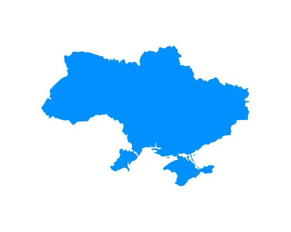 Blue Coloured Map Design Country Ukraine Isolated White Background Vector — Vetor de Stock