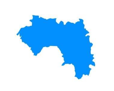 Blue coloured map design on country Guinea isolated on white background - vector illustration
