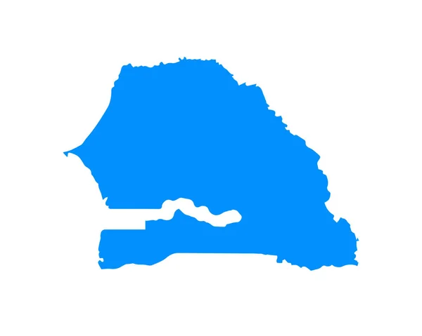 Blue coloured map design on country Senegal isolated on white background - vector illustration