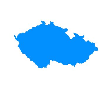 Blue coloured map design on country Czech Republic isolated on white background - vector illustration