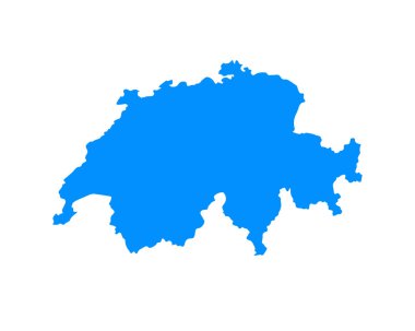 Blue coloured map design on country Switzerland isolated on white background - vector illustration