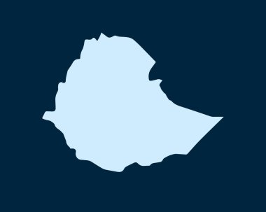 Light blue design concept of Country Ethiopia Map isolated on dark green background - vector illustration