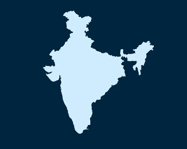 濃い緑色の背景に孤立した国インド地図のライトブルーのデザインコンセプト ベクトル図 — ストックベクタ