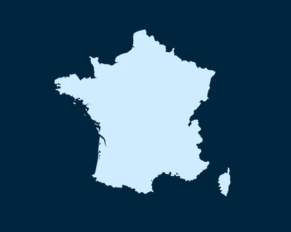 Ljusblå Design Koncept Land Frankrike Karta Isolerad Mörkgrön Bakgrund Vektor — Stock vektor