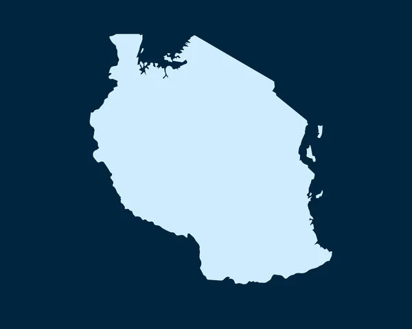 Light Blue Design Concept Country Tanzania Map Isolated Dark Green — Stock Vector