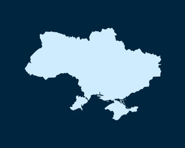 Light blue design concept of Country Ukraine Map isolated on dark green background - vector illustration