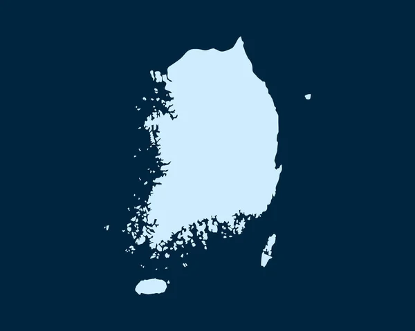 Light Blue Design Concept Country South Korea Map Isolated Dark — 图库矢量图片