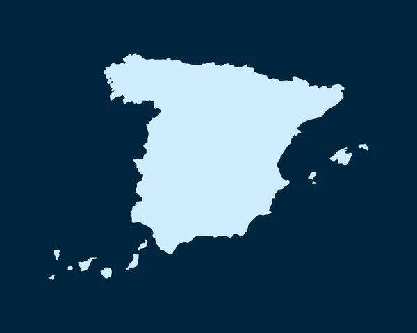 Lichtblauw Design Concept Van Land Spanje Kaart Geïsoleerd Donkergroene Achtergrond — Stockvector