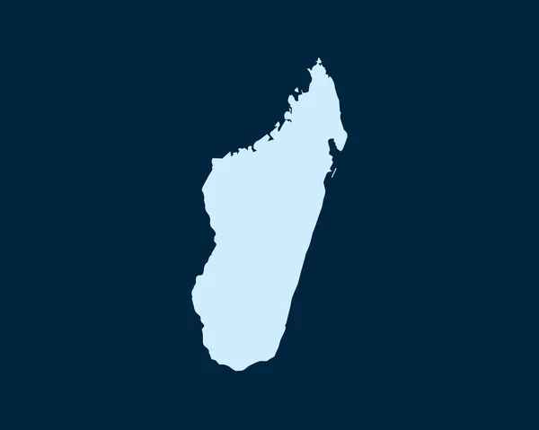 Hellblaues Designkonzept Der Landkarte Madagaskar Isoliert Auf Dunkelgrünem Hintergrund Vektorillustration — Stockvektor