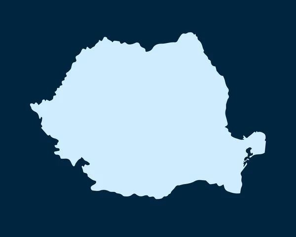 Concepto Diseño Azul Claro Country Romania Mapa Aislado Sobre Fondo — Archivo Imágenes Vectoriales
