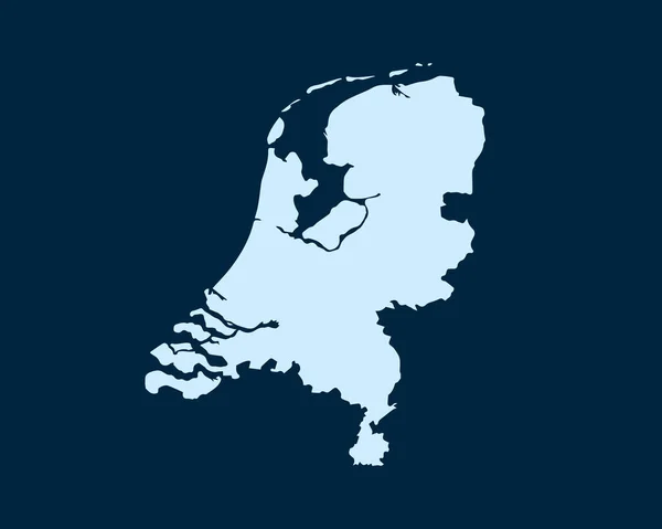 基于深绿色背景的荷兰国家地图浅蓝色设计概念 矢量图解 — 图库矢量图片
