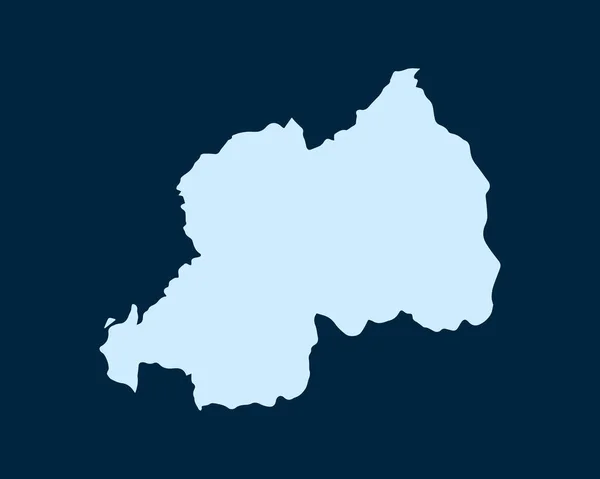 Concepto Diseño Azul Claro Country Rwanda Mapa Aislado Sobre Fondo — Archivo Imágenes Vectoriales