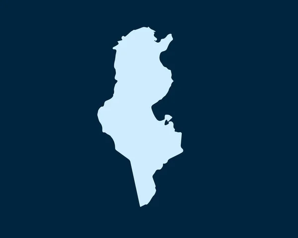 基于深绿色背景的突尼斯国家地图浅蓝色设计概念 矢量图解 — 图库矢量图片