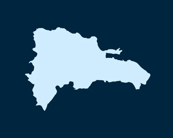 Light Blue Design Concept Country Repubblica Dominicana Mappa Isolata Sfondo — Vettoriale Stock