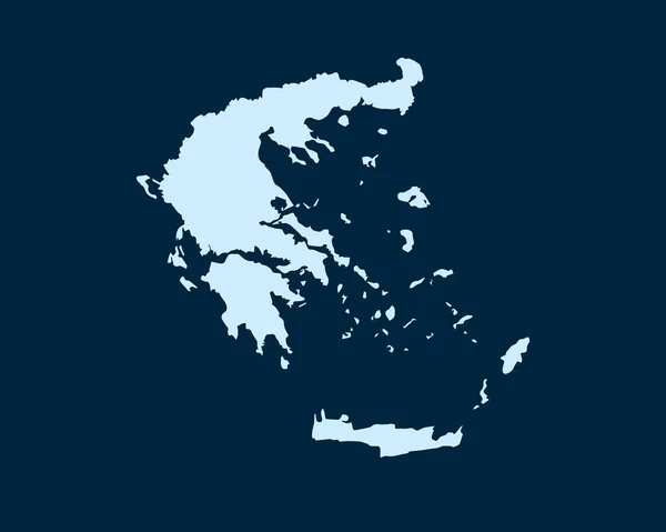 濃い緑色の背景に孤立した国ギリシャ地図のライトブルーのデザインコンセプト ベクトルイラスト — ストックベクタ
