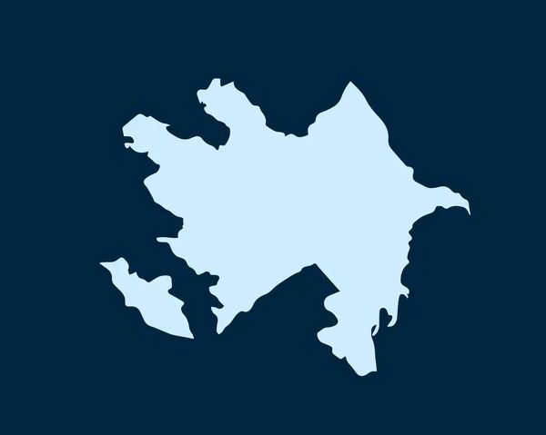 基于深绿色背景的阿塞拜疆国家地图浅蓝色设计概念 矢量图解 — 图库矢量图片