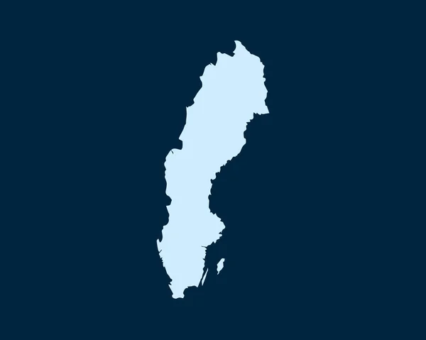 Conceito Desenho Azul Claro País Suécia Mapa Isolado Sobre Fundo — Vetor de Stock