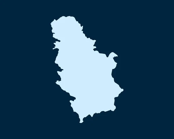 Lichtblauw Design Concept Van Land Servië Kaart Geïsoleerd Donkergroene Achtergrond — Stockvector