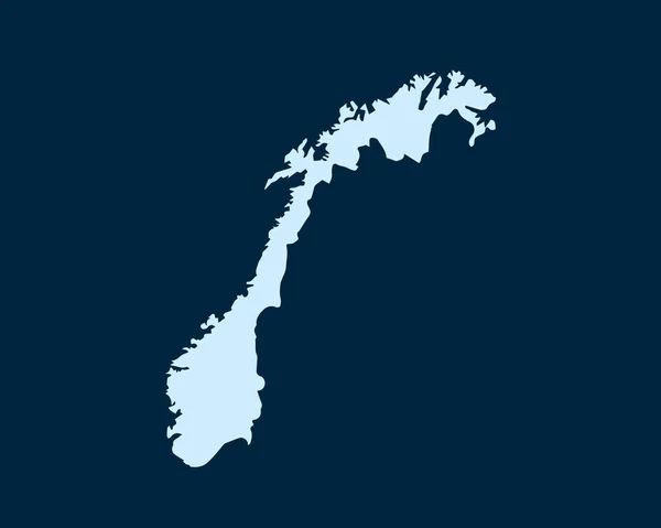 Conceito Desenho Azul Claro País Noruega Mapa Isolado Sobre Fundo — Vetor de Stock