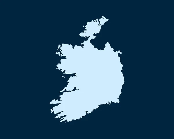 Lichtblauw Design Concept Van Land Ierland Kaart Geïsoleerd Donkergroene Achtergrond — Stockvector