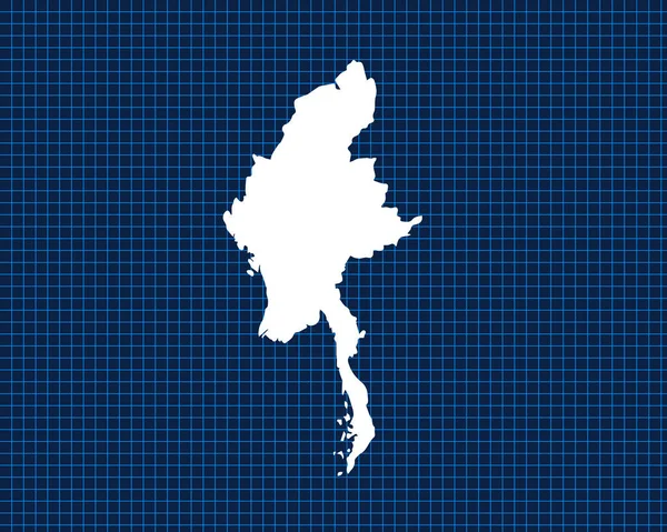Σχεδιασμός Λευκού Χάρτη Απομονωμένος Μπλε Πλέγμα Νέον Σκούρο Φόντο Της — Διανυσματικό Αρχείο