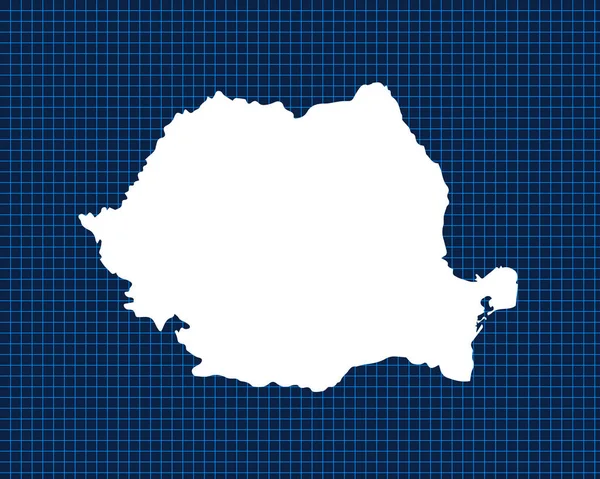 Diseño Mapa Blanco Aislado Rejilla Neón Azul Con Fondo Oscuro — Vector de stock