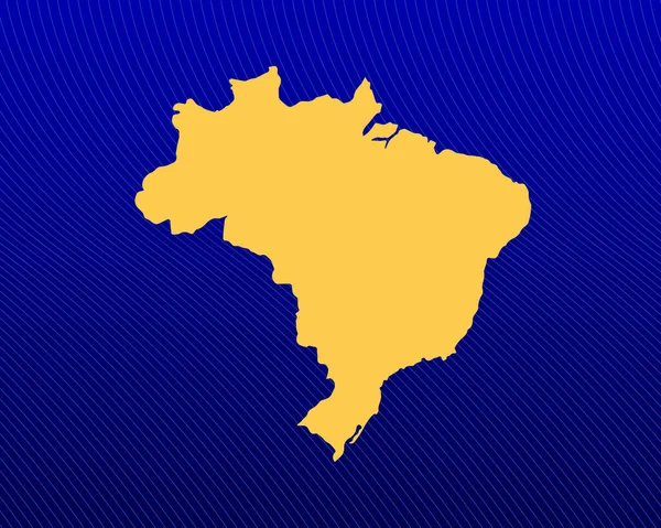 Mavi Gradyan Arkaplan Sarı Harita Brezilya Nın Eğri Çizgi Tasarımı — Stok Vektör