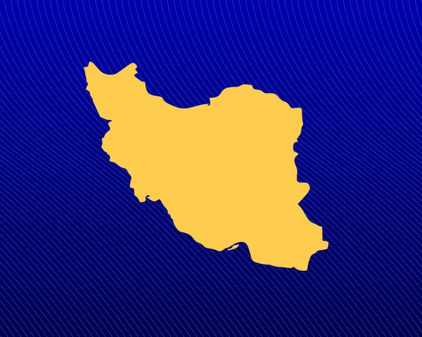 Синий Градиентный Фон Желтая Карта Изогнутые Линии Дизайна Страны Иран — стоковый вектор