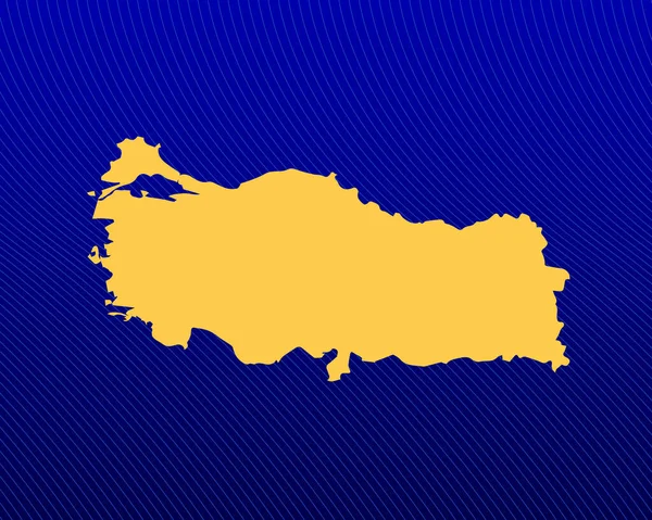 青のグラデーションの背景 黄色の地図とトルコの曲線のデザイン ベクトル図 — ストックベクタ