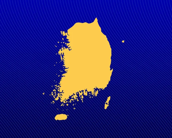 Fundo Gradiente Azul Mapa Amarelo Design Linhas Curvas País Coreia — Vetor de Stock
