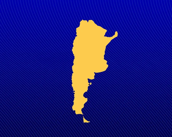 Fundo Gradiente Azul Mapa Amarelo Desenho Linhas Curvas País Argentina — Vetor de Stock
