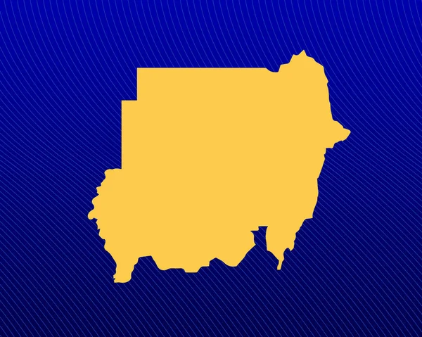 苏丹国家的蓝色梯度背景 黄色地图和曲线设计 矢量图解 — 图库矢量图片