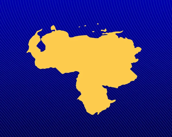 Modrý Gradient Pozadí Žlutá Mapa Zakřivené Čáry Design Země Venezuela — Stockový vektor