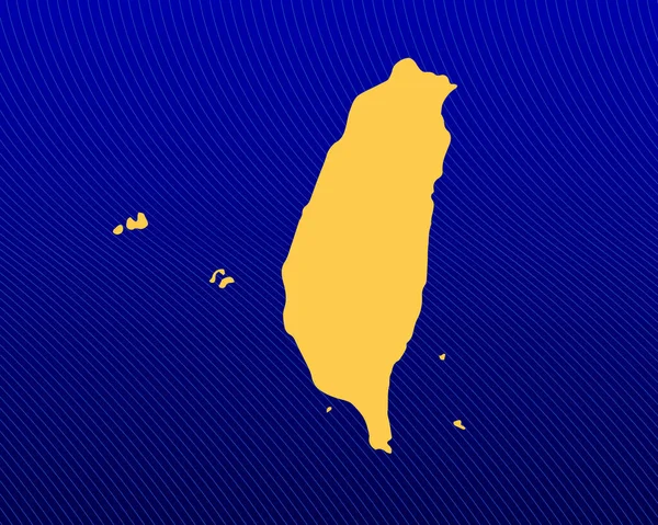 Fundo Gradiente Azul Mapa Amarelo Design Linhas Curvas País Taiwan — Vetor de Stock