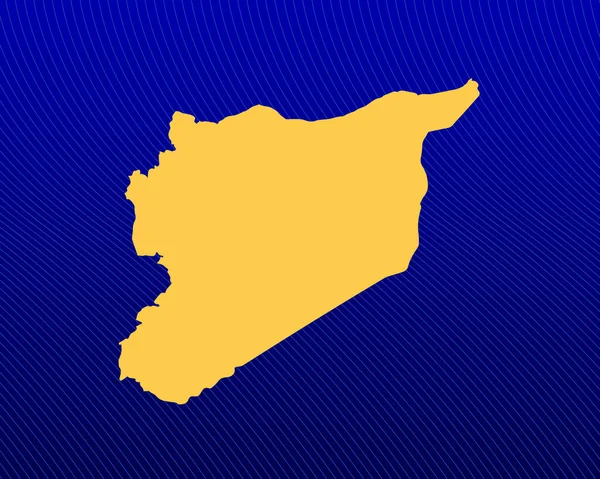 Fundo Gradiente Azul Mapa Amarelo Desenho Linhas Curvas País Síria — Vetor de Stock