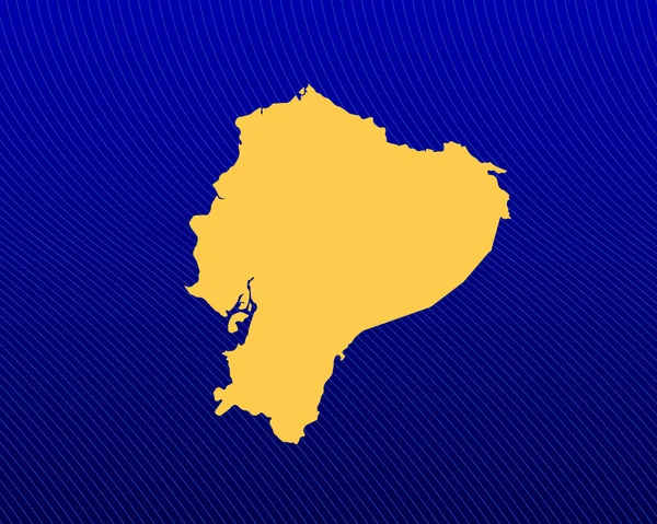 エクアドルの青いグラデーションの背景 黄色の地図と曲線のデザイン ベクトル図 — ストックベクタ
