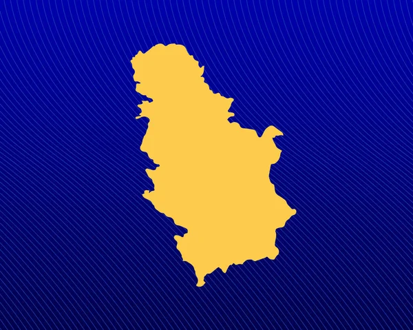 Синий Градиентный Фон Желтая Карта Изогнутые Линии Дизайна Страны Сербия — стоковый вектор