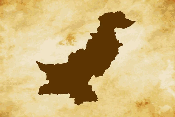 Carte Brune Pays Pakistan Isolée Sur Fond Texture Grunge Vieux — Image vectorielle