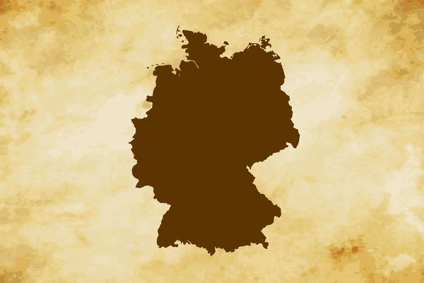 Carte Brune Pays Allemagne Isolée Sur Fond Texture Grunge Vieux — Image vectorielle