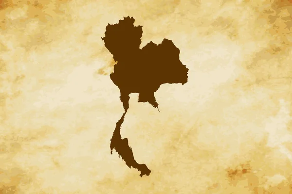 Brown Map Country Thailand Isolated Old Paper Grunge Texture Background — стоковий вектор