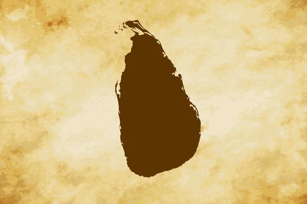 Brown Map Country Sri Lanka Isolated Old Paper Grunge Texture — стоковий вектор