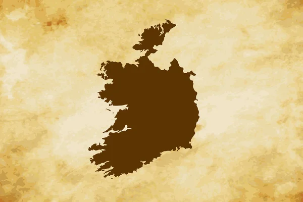 Mapa Marrón País Irlanda Aislado Sobre Papel Viejo Grunge Textura — Archivo Imágenes Vectoriales