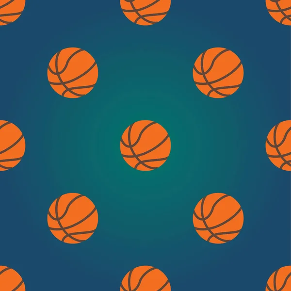 ダークブルーの背景に隔離されたバスケットボールのデザインは シームレスなパターンにあります ベクターのイラスト — ストックベクタ