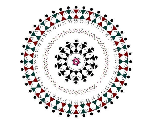 白い背景に隔離された緑と赤の組み合わせのカラフルなウォリアアート ベクターイラスト — ストックベクタ