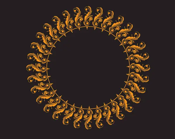 Çiçek dairesel veya yuvarlak çerçeve tasarımı kavramı koyu arkaplanda izole edilmiş - vektör illüstrasyonu