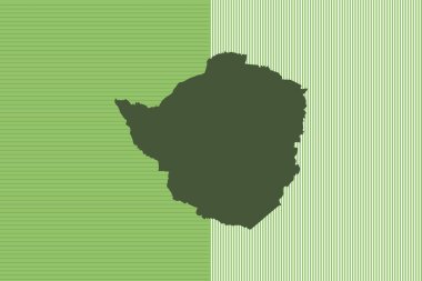 Ülke Zimbabwe 'den izole edilmiş yeşil çizgili doğa renkli harita tasarımı kavramı - vektör illüstrasyonu