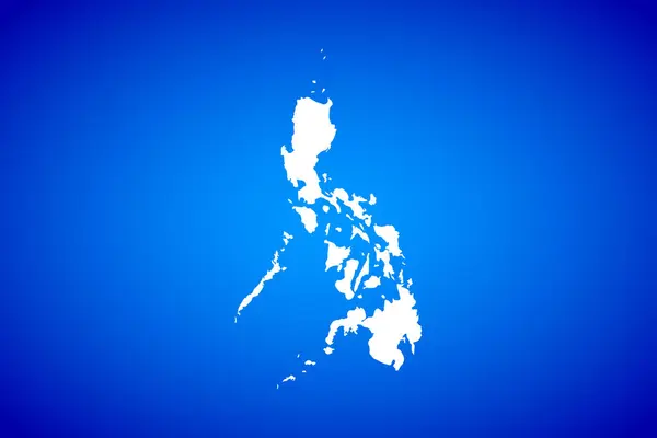 Beyaz harita, Country Filipinlerinin mavi arkaplan tasarımı kavramında izole edildi - vektör illüstrasyonu