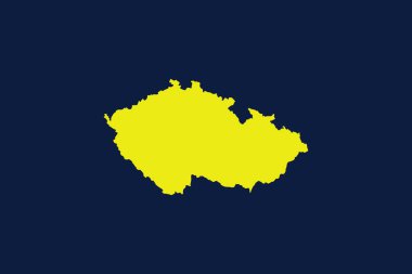 Çek Cumhuriyeti 'nin koyu mavi arka planında izole edilmiş sarı harita - vektör illüstrasyonu