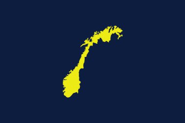 Sarı harita Norveç 'in koyu mavi arka planında izole edildi - vektör illüstrasyonu